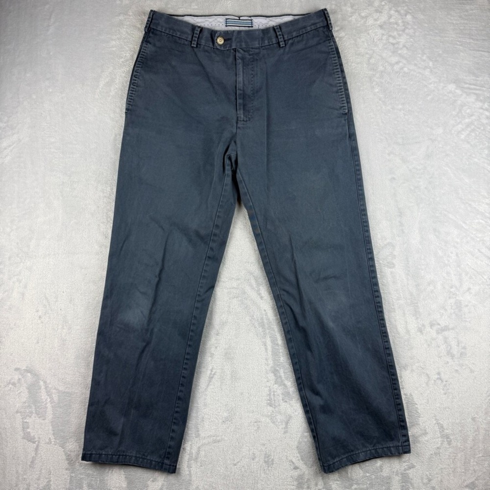 Peter Millar Pants Mens 31x30 Raleigh Washed Twill Flat Front Chino Blue